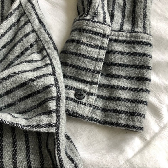 Derek Lam 10 Crosby Front Tie Striped Flannel Dress - Picture 6 of 10